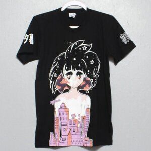 Apari city girl anime short sleeve black tee